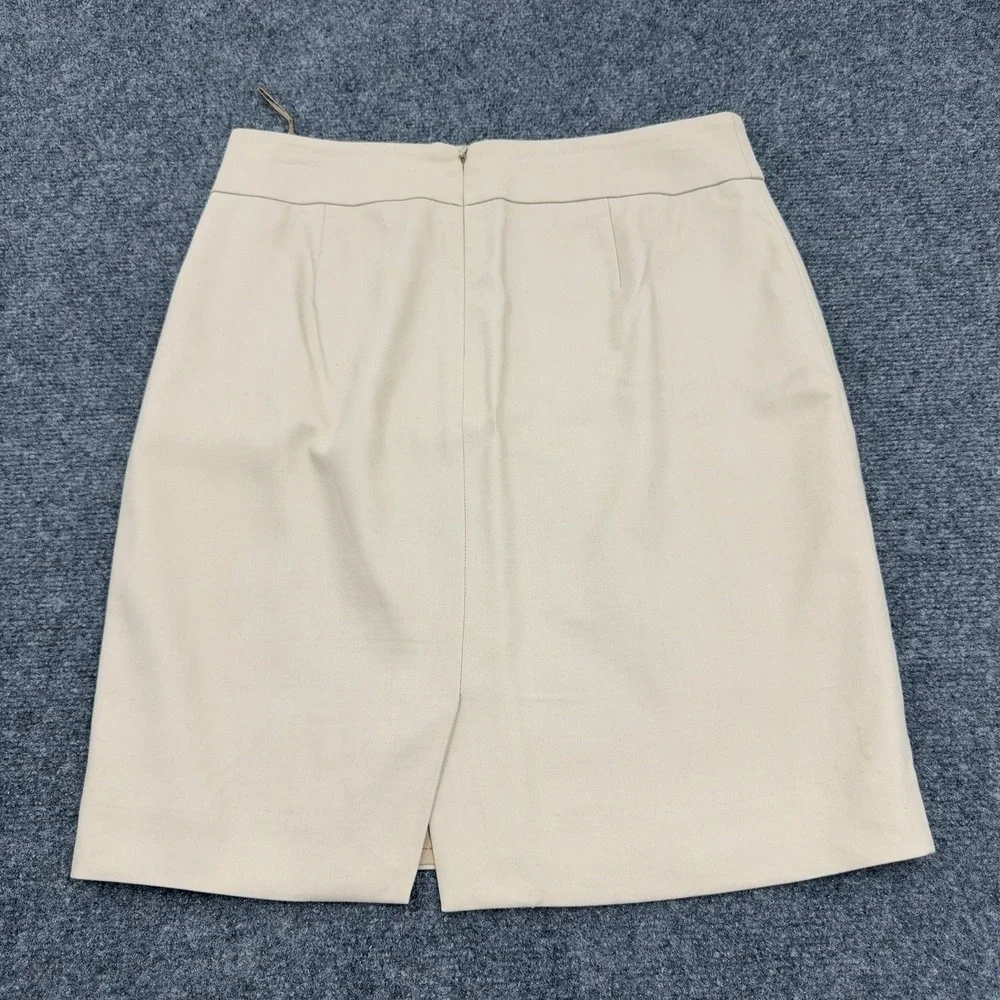 J Crew Skirt Womens 4 Tan Cotton Pencil Mini Office Casual Classic Minimalist